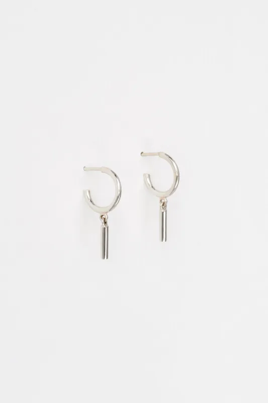 Bar Charm Hoops, Sterling Silver sold by Naomi Murrell