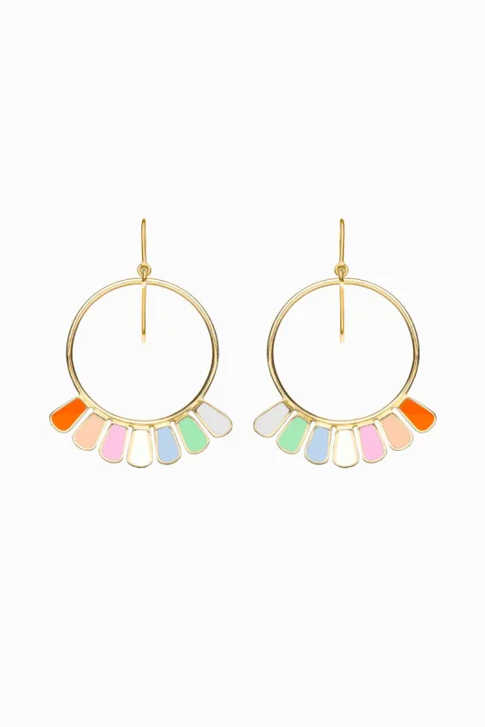 Frill Earrings, Fiesta Colours, Gold Vermeil <br>(SPECIAL ORDER) sold by Naomi Murrell