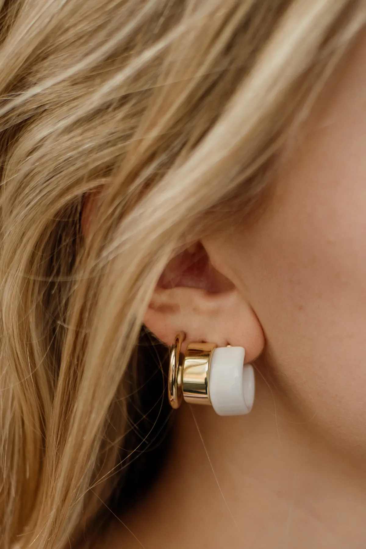 Midi Hoops, Golden Brass sold by Naomi Murrell product image thumbnail 3