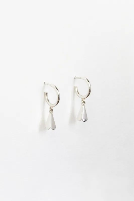 Floret Charm Hoops, Sterling Silver sold by Naomi Murrell