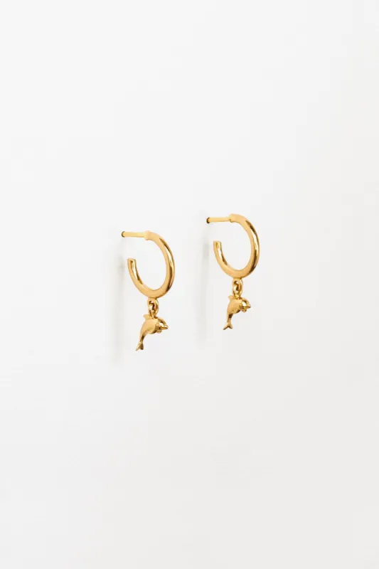 Dolphin Charm Hoops, Golden <br>(Special Order) sold by Naomi Murrell