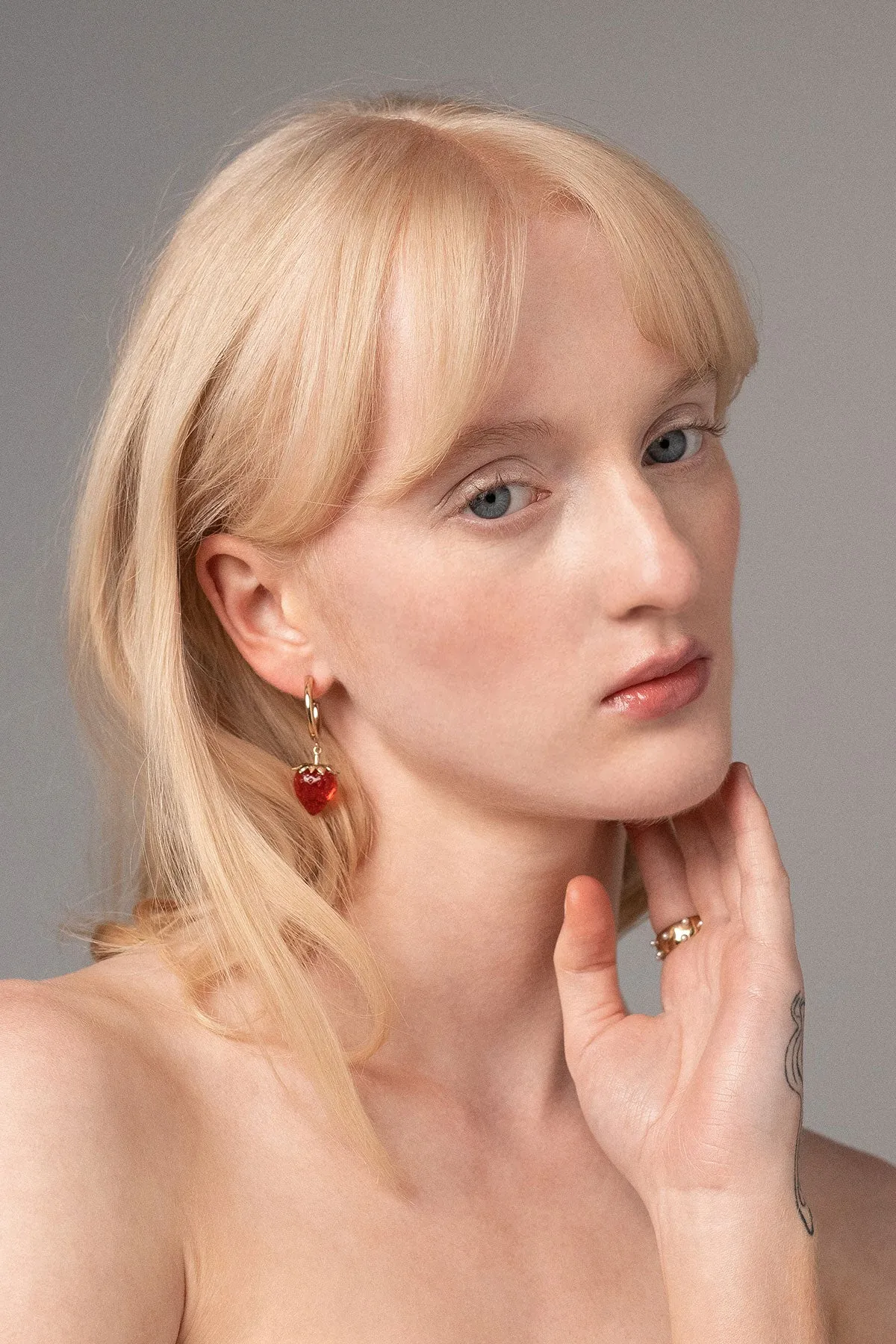 Strawberry Hoops, Glacé Red sold by Naomi Murrell product image thumbnail 2