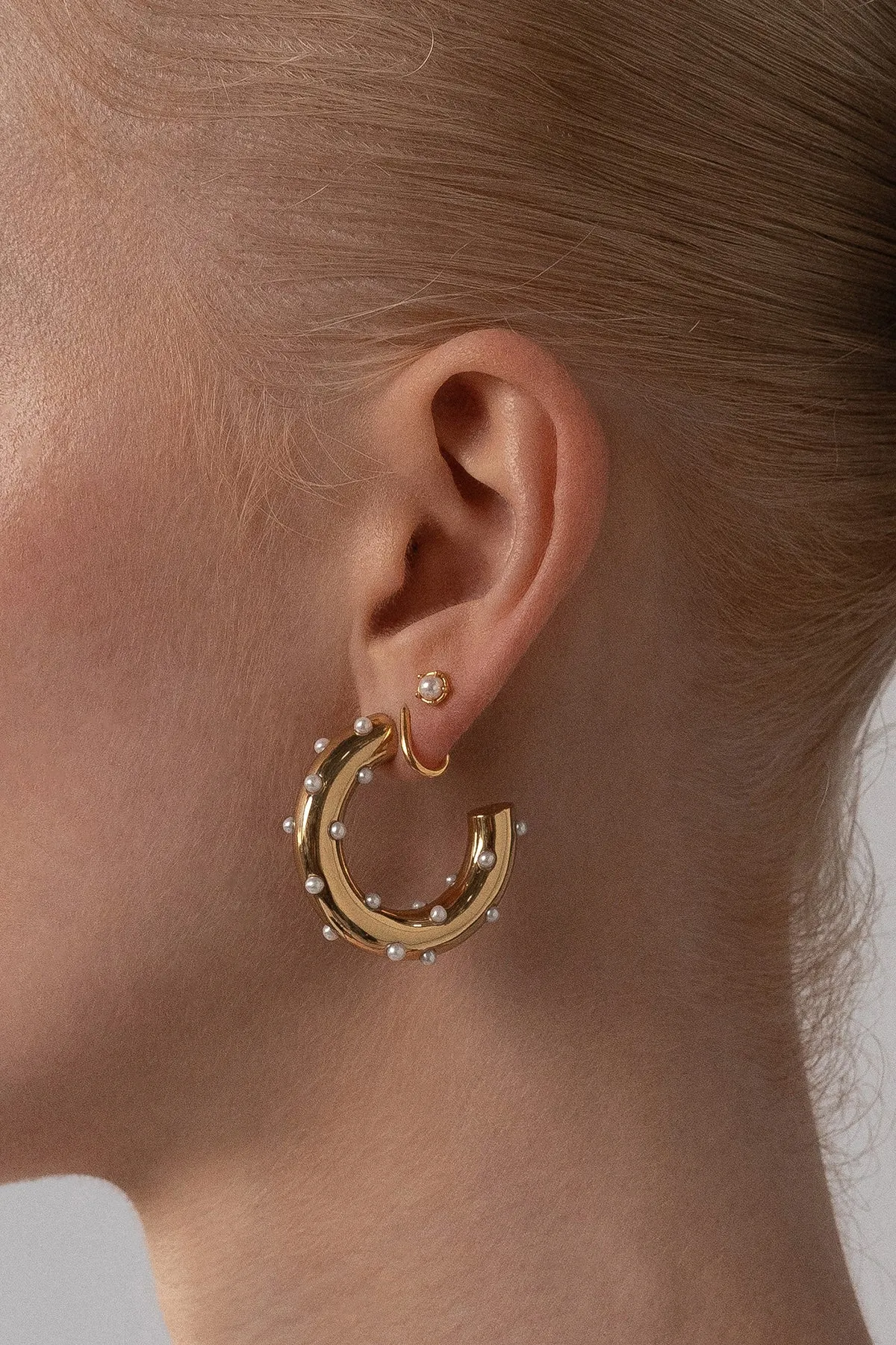 Neptune Hoops, Gold Vermeil sold by Naomi Murrell product image thumbnail 2