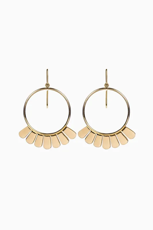 Frill Earrings, Golden Brass sold by Naomi Murrell