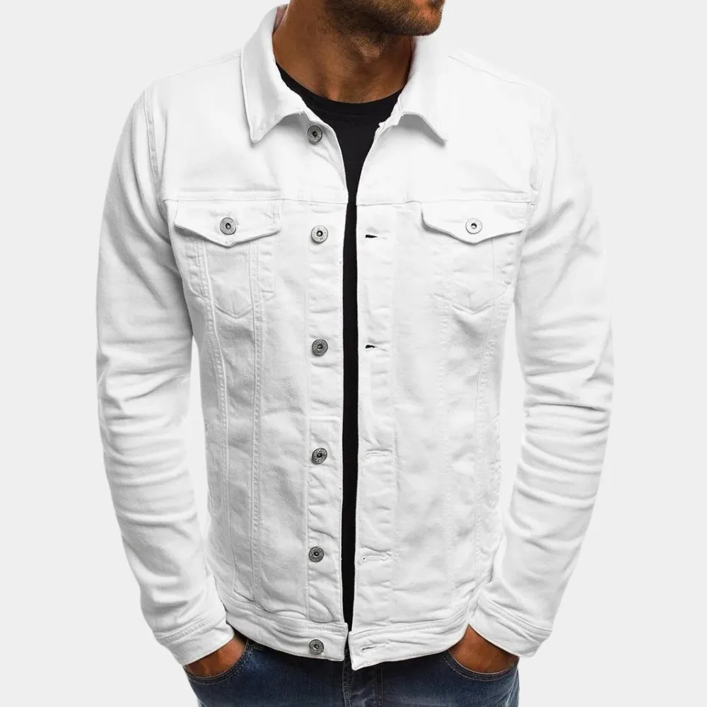 Men's Trucker Jacket - Button Front with Buttoned Pockets sold by Elvoria London product image thumbnail 4