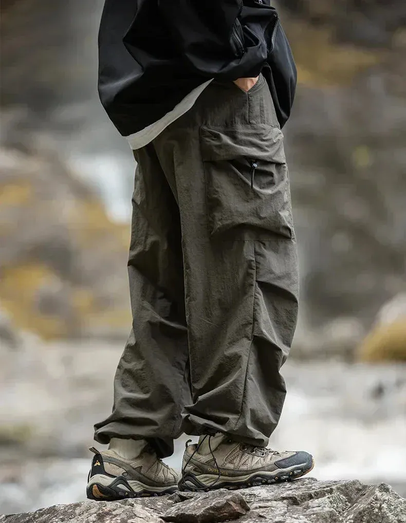 Men's Cargo Trousers - Elasticated Waist and Flap Side Pockets sold by Elvoria London product image thumbnail 2