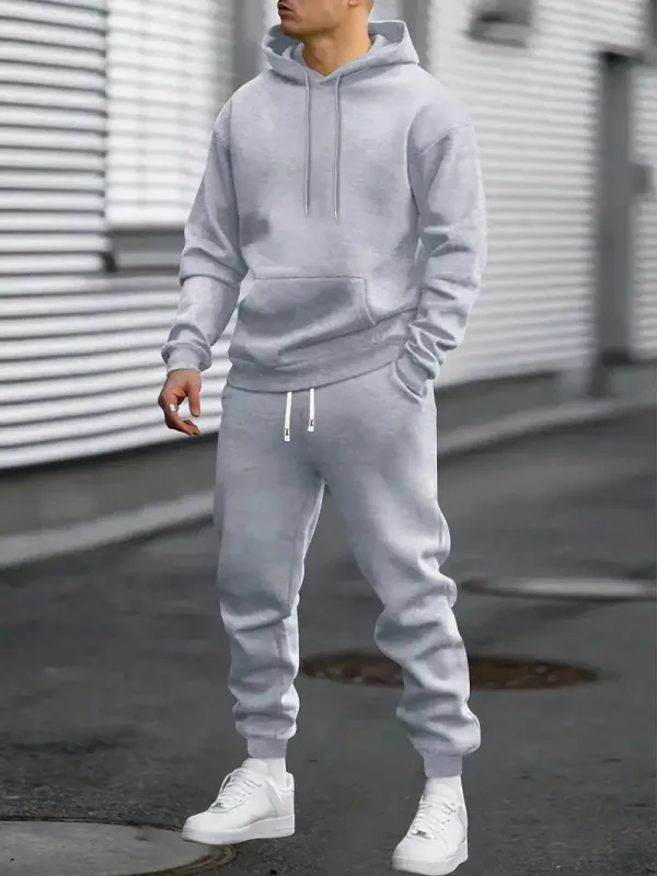 Men's Tracksuit Set - Hoodie with Kangaroo Pocket and Joggers sold by Elvoria London