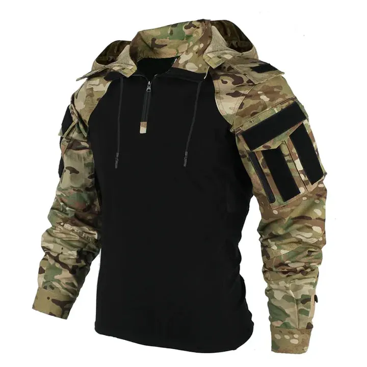 Men's Tactical Hoodie - With Hood and Hook-and-Loop Arm Panels sold by Elvoria London product image thumbnail 4