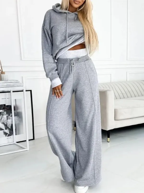 Women's Two Piece Set - Hooded Top and Drawstring Trousers sold by Elvoria London