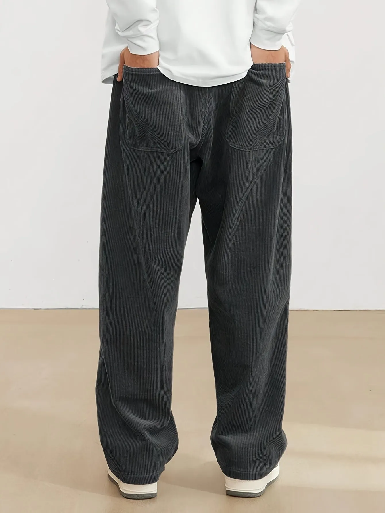 Men's Ribbed Trousers - Wide Leg and Straight Fit sold by Elvoria London product image thumbnail 2