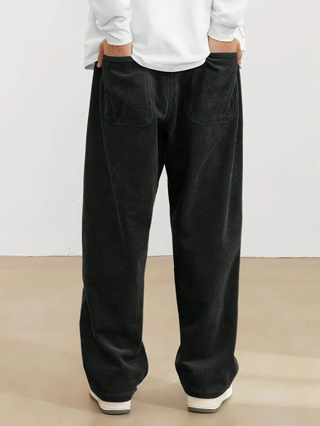 Men's Ribbed Trousers - Wide Leg and Straight Fit sold by Elvoria London product image thumbnail 3