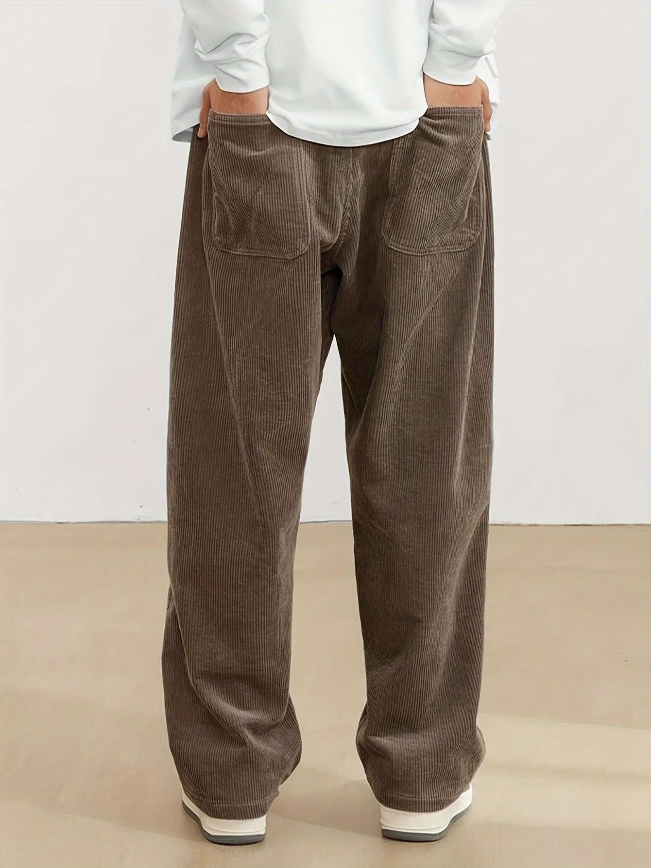 Men's Ribbed Trousers - Wide Leg and Straight Fit sold by Elvoria London product image thumbnail 4