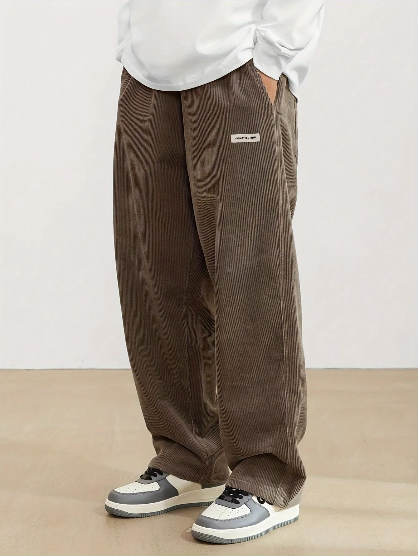 Men's Ribbed Trousers - Wide Leg and Straight Fit sold by Elvoria London product image thumbnail 5