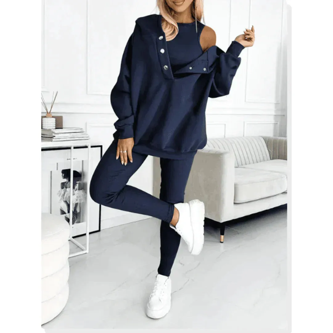 Women's Three Piece Set - Hoodie, Cami Top, and Leggings sold by Elvoria London product image thumbnail 4