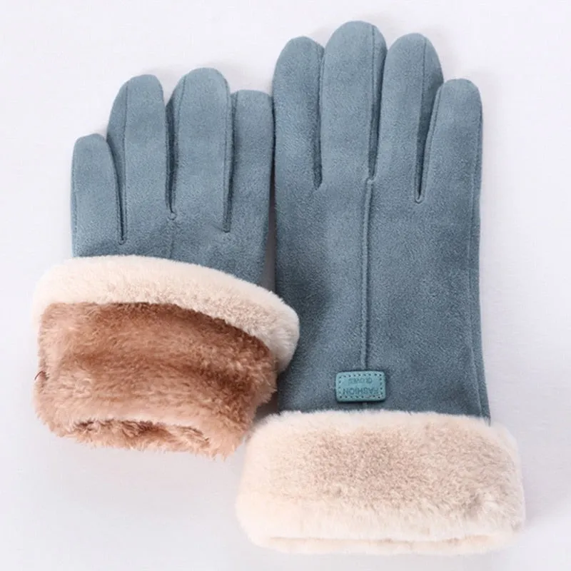 Women's Gloves - Contrast Lined with Velvety Finish sold by Elvoria London