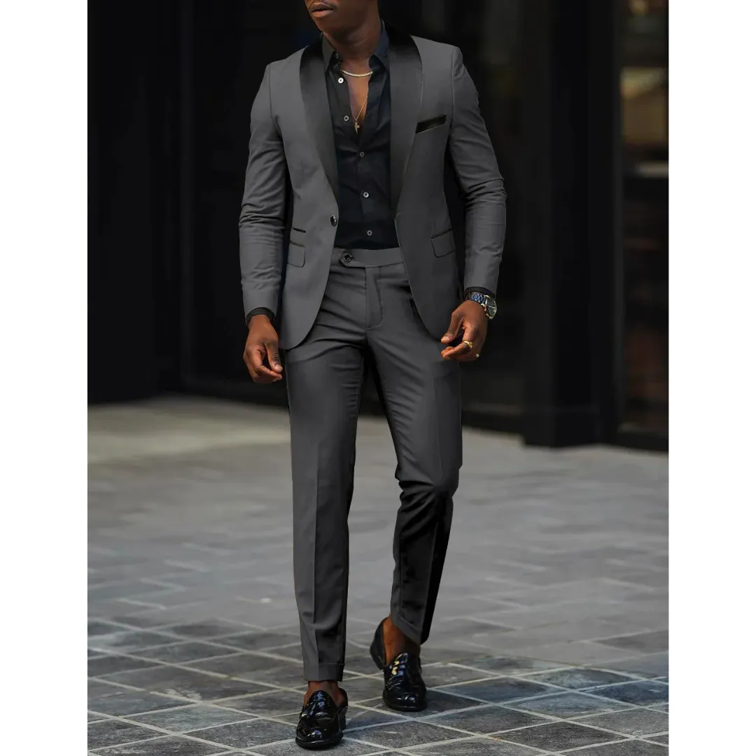 Men's Blazer and Trousers Set - Shawl Lapel with Contrast Colour sold by Elvoria London product image thumbnail 4