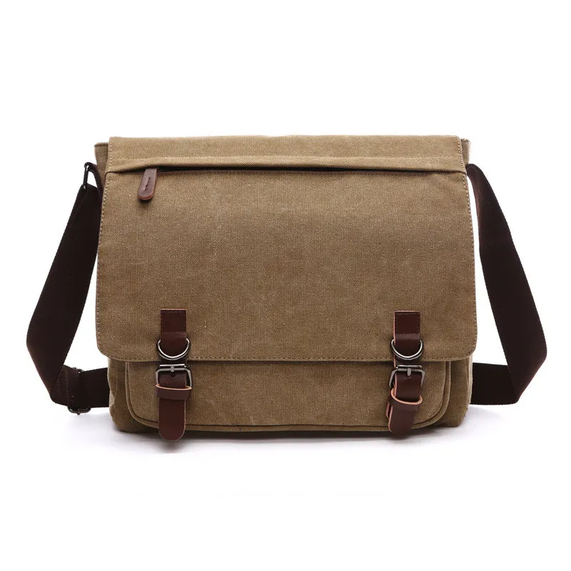 Men's Messenger Bag - Flap Top with Buckle Closures sold by Elvoria London