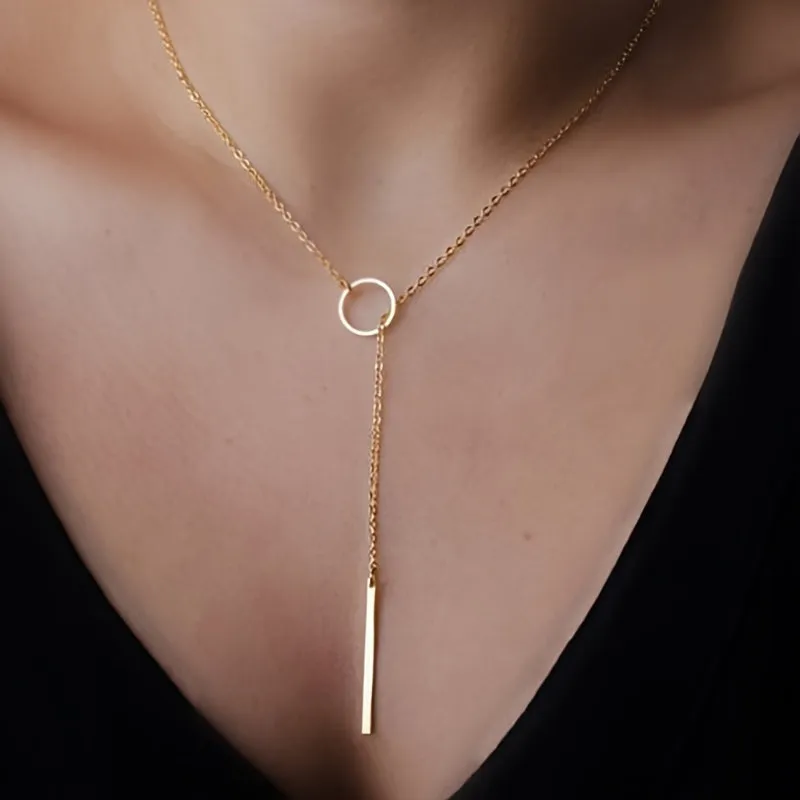 Women's Minimalist Pendant Necklace - Adjustable Chain sold by Elvoria London