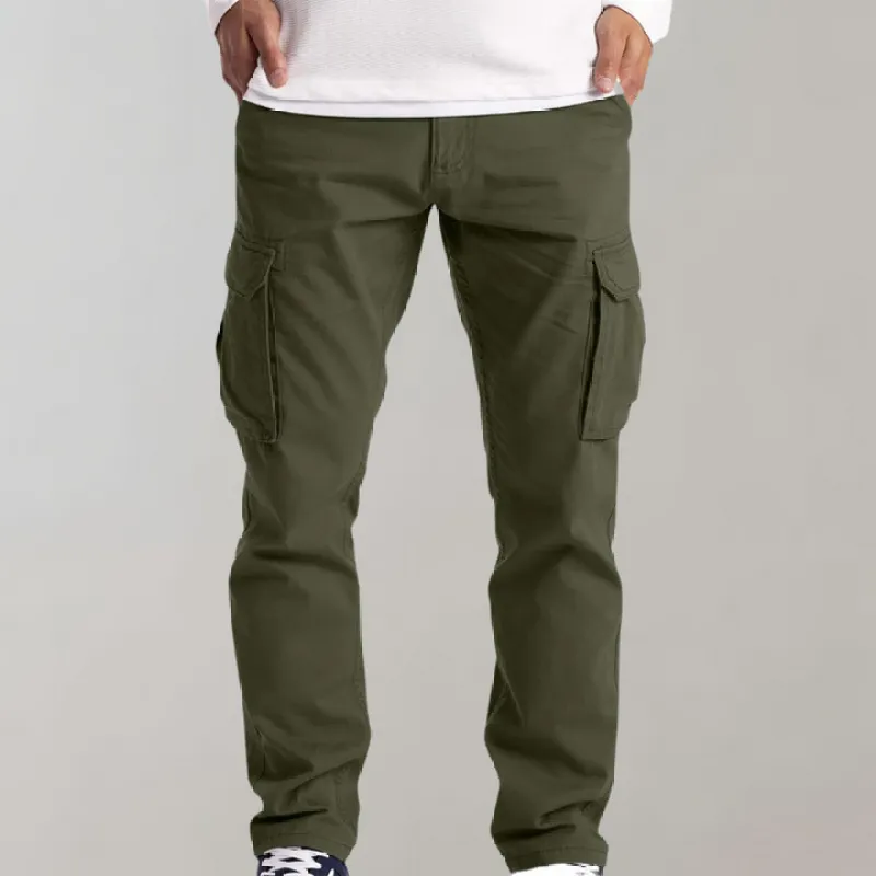 Men's Cargo Trousers - Straight Fit with Side Pockets sold by Elvoria London