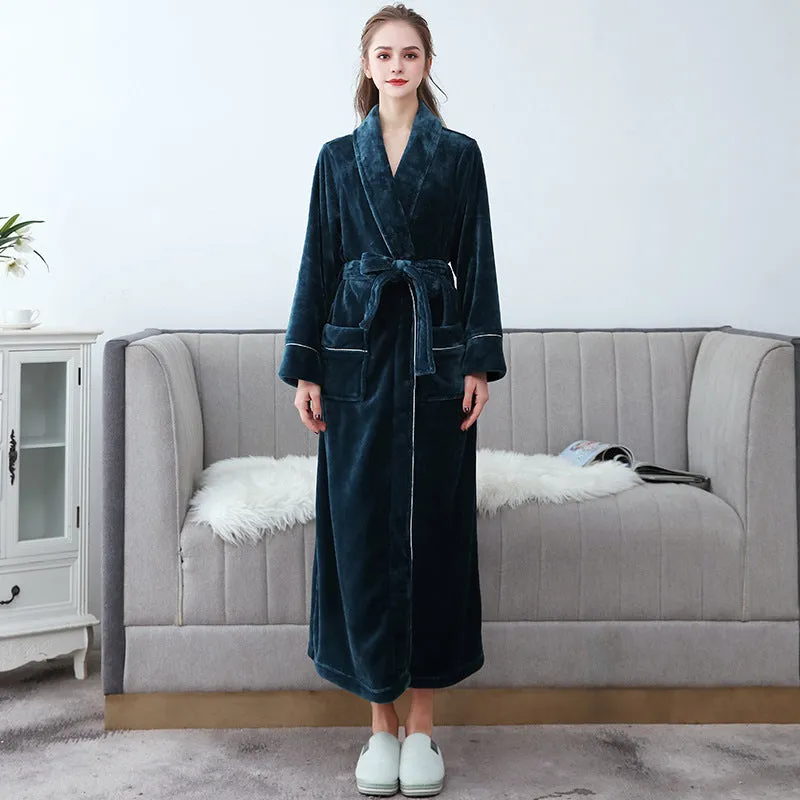 Unisex Dressing Gown - Full-Length with Shawl Collar sold by Elvoria London