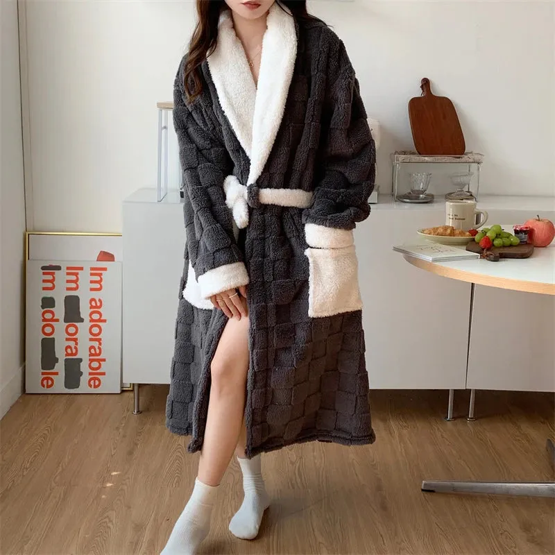 Women's Dressing Gown - Full-Length with Shawl Collar sold by Elvoria London