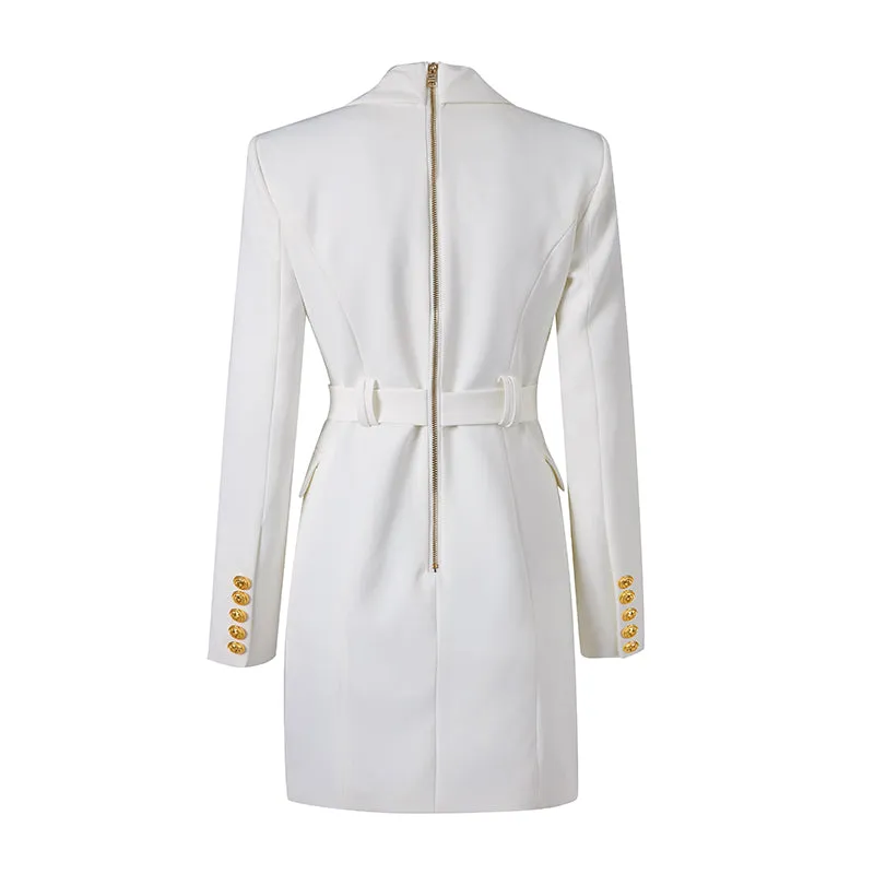 Women's Blazer Dress - Double Breasted with Gold Buttons sold by Elvoria London product image thumbnail 4