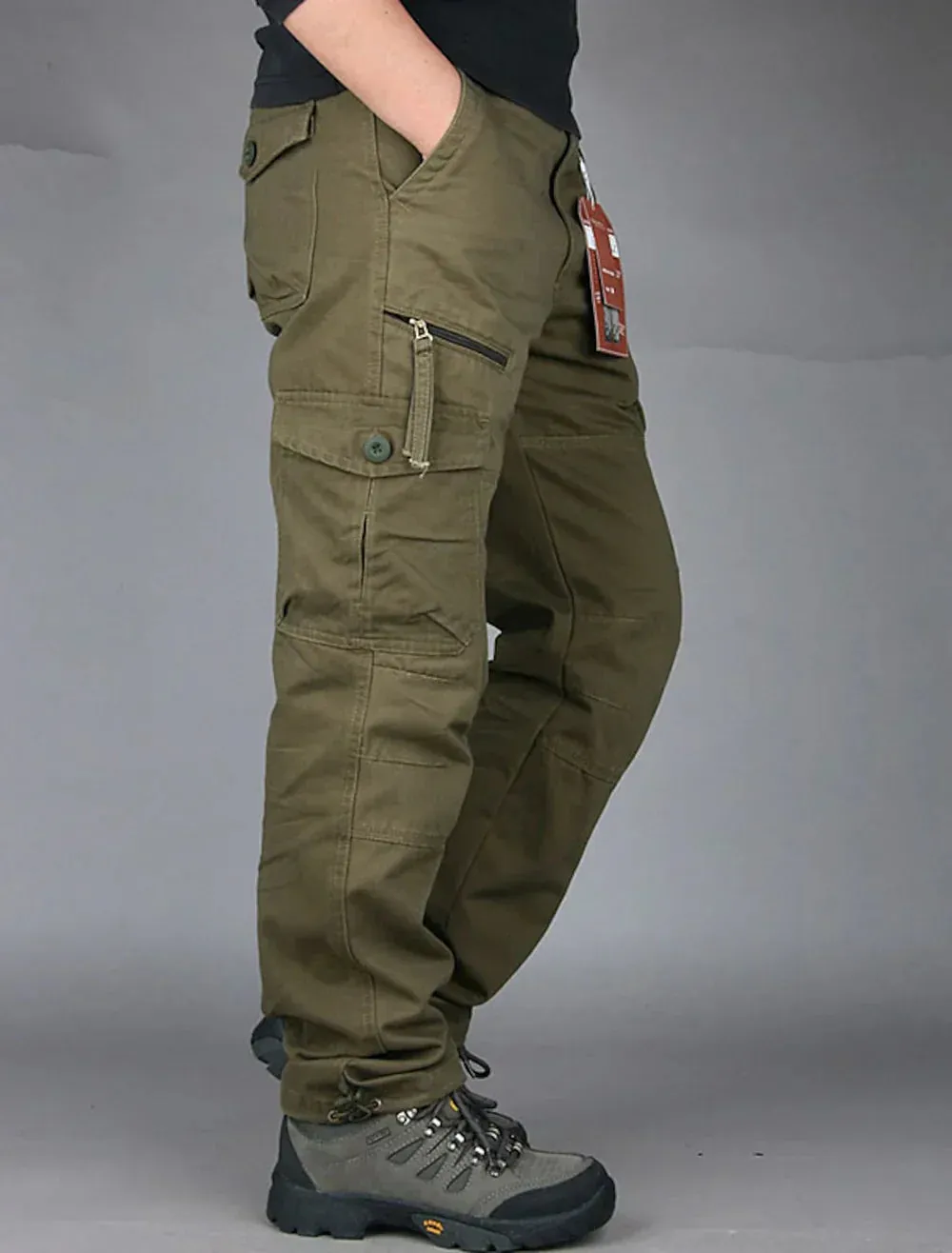 Men's Cargo Trousers - Regular Fit with Flap Pockets sold by Elvoria London product image thumbnail 4