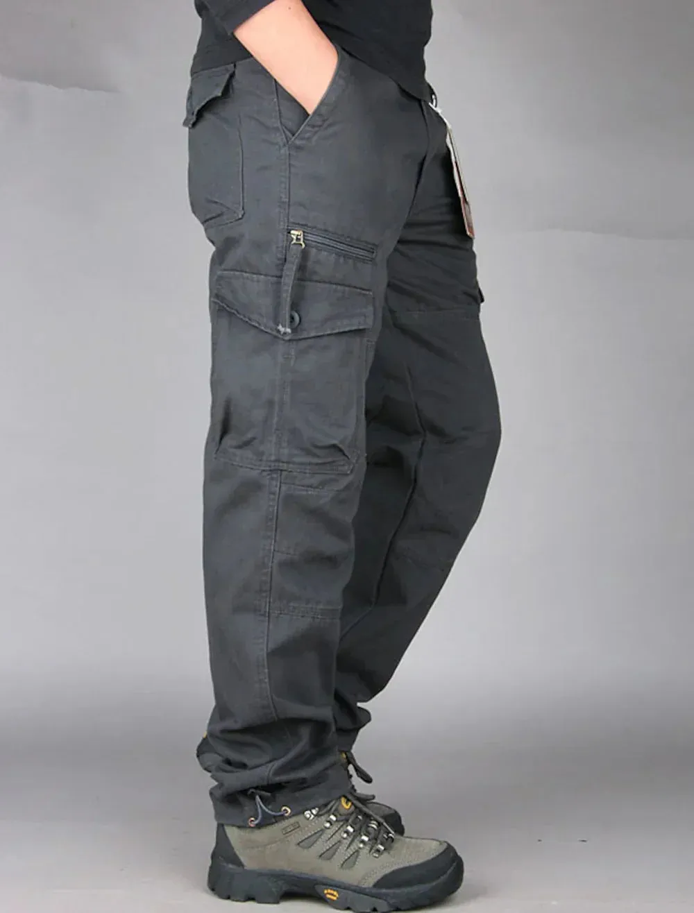 Men's Cargo Trousers - Regular Fit with Flap Pockets sold by Elvoria London product image thumbnail 5