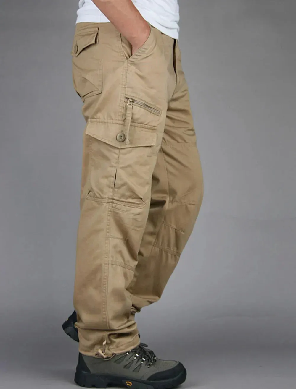 Men's Cargo Trousers - Regular Fit with Flap Pockets sold by Elvoria London product image thumbnail 2