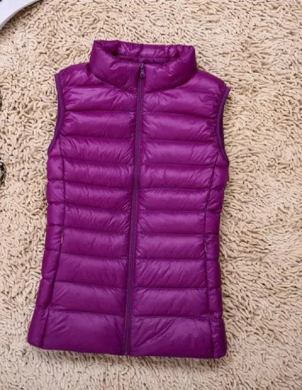 Women's Gilet - Stand Collar with Quilted Design sold by Elvoria London