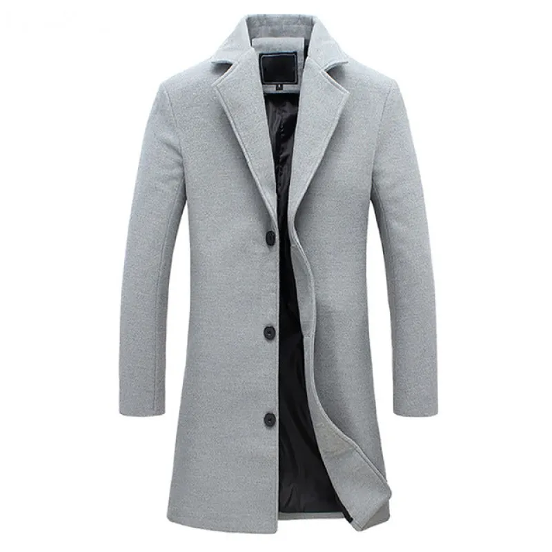 Men’s Coat – Notch Lapel and Single-Breasted Front sold by Elvoria London