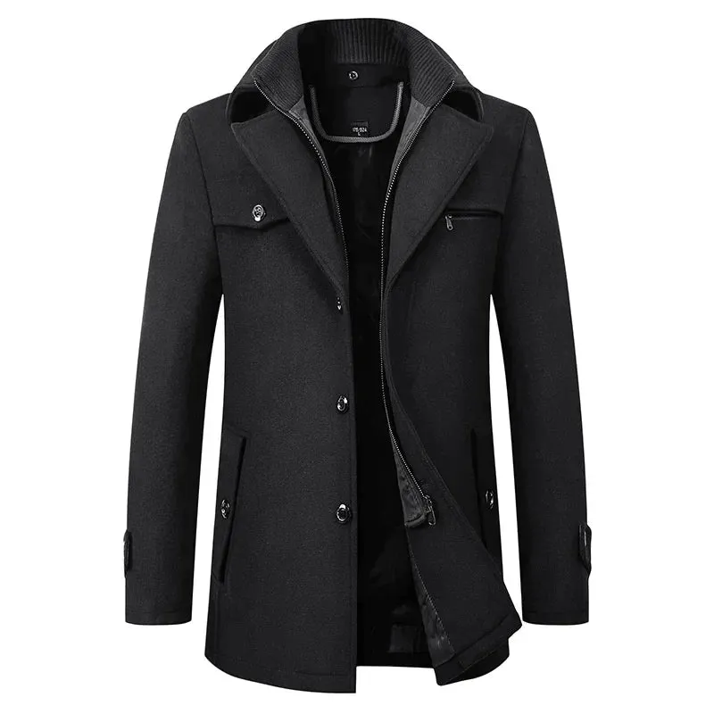 Men’s Coat – Lapel Neck with Internal Zip Closure sold by Elvoria London