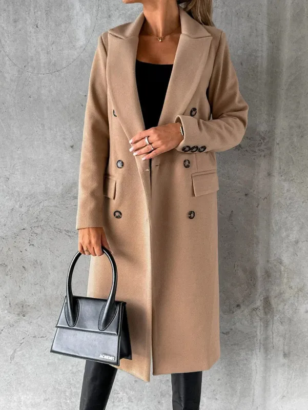 Women’s Coat – Double Breasted Longline sold by Elvoria London