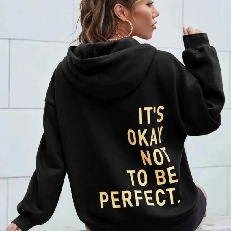 Women's Hoodie - Slogan Print with Kangaroo Pocket sold by Elvoria London