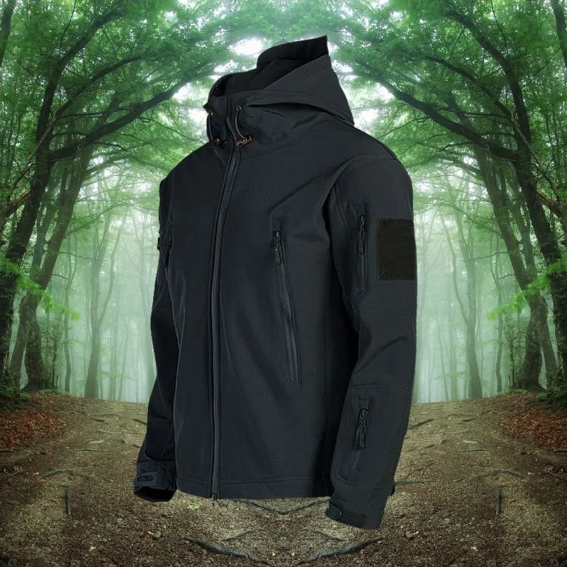 Men's Softshell Winter Jacket - Hooded Full-Zip sold by Elvoria London