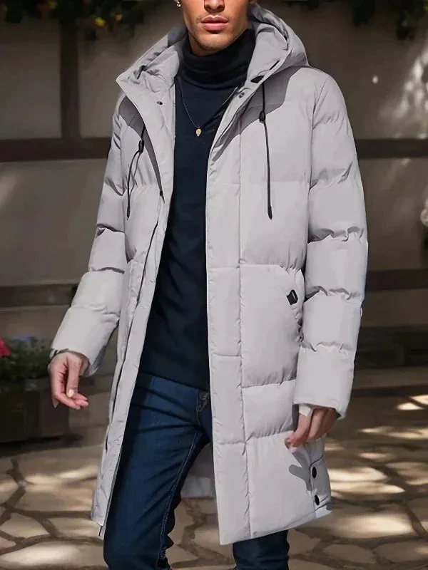 Men’s Puffer Winter Jacket - Hooded Longline Design sold by Elvoria London product image thumbnail 3