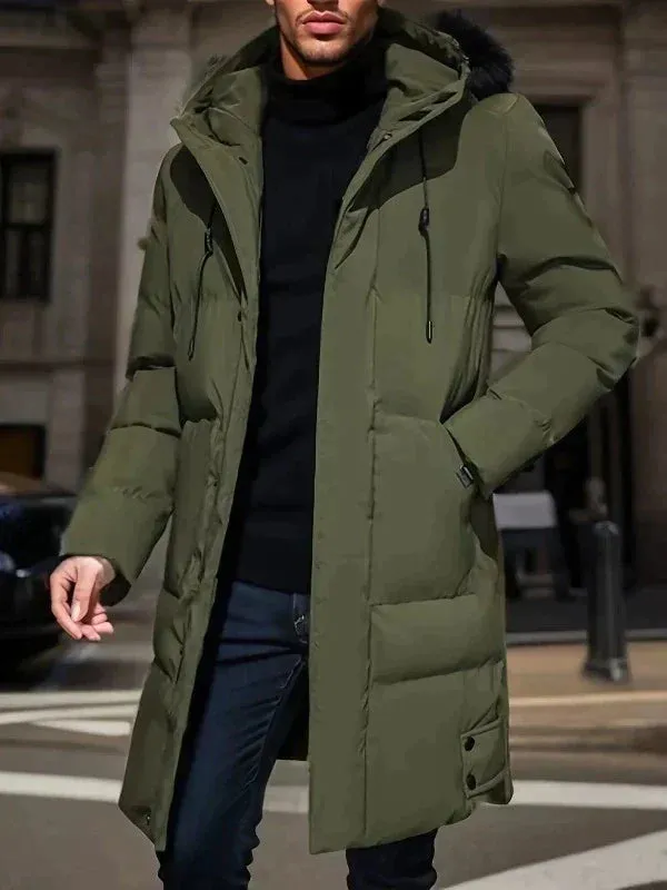 Men’s Puffer Winter Jacket - Hooded Longline Design sold by Elvoria London product image thumbnail 5