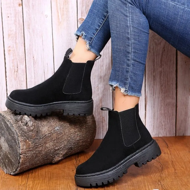 Women's Chelsea Boots - Ankle Slip-On with Platform Sole sold by Elvoria London product image thumbnail 5