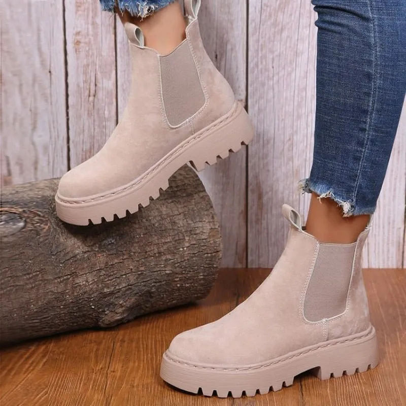 Women's Chelsea Boots - Ankle Slip-On with Platform Sole sold by Elvoria London product image thumbnail 3