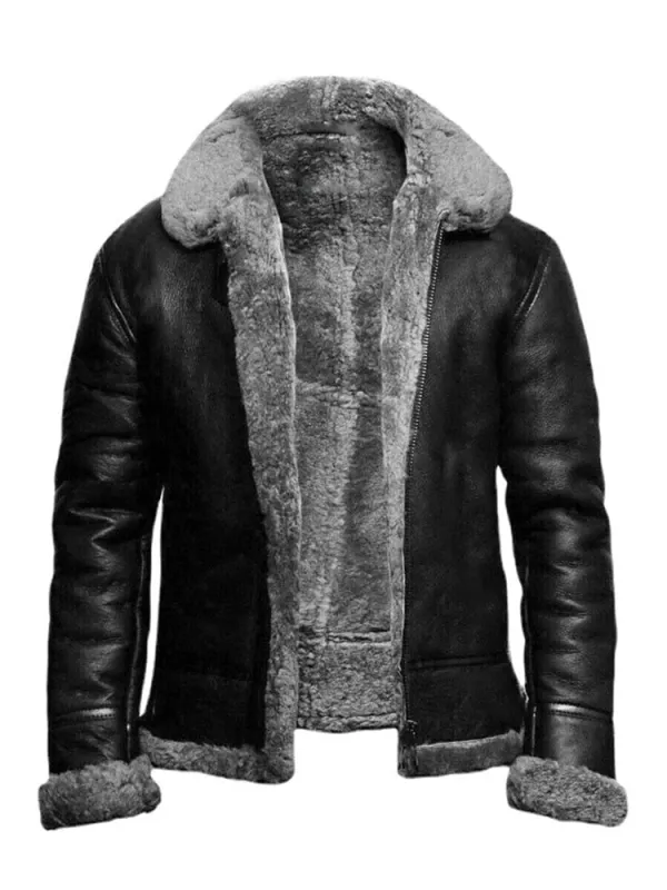 Men's Leather Jacket - Aviator Style with Insulated Lining sold by Elvoria London