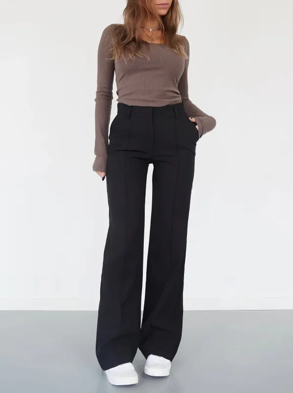 Women's Straight Leg Work Trousers - High-Waisted & Smart Casual sold by Elvoria London