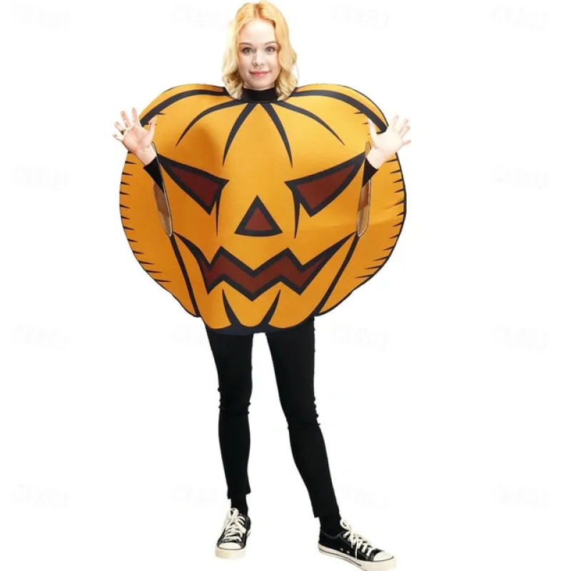 Unisex Adult Pumpkin Halloween Costume - Poncho made by Elvoria London