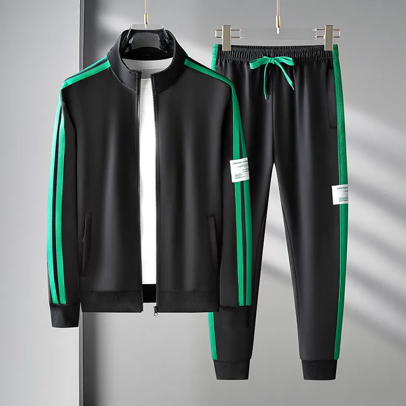 Men's Striped Tracksuit - Comfortable Zip-Up Front sold by Elvoria London