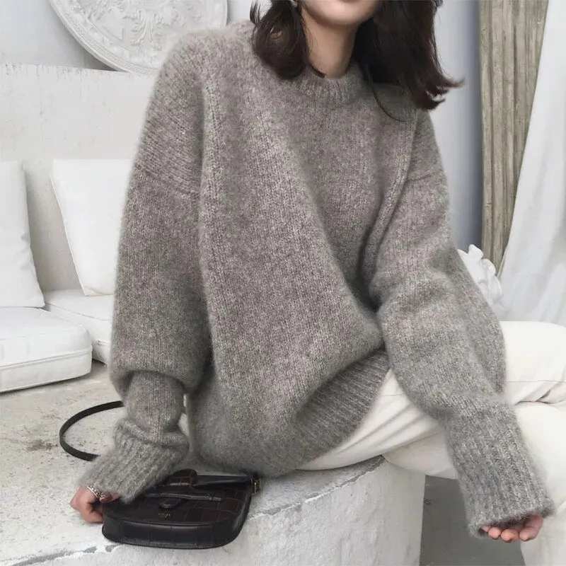 Women's Oversized Knit Jumper - Fashionable and Relaxed sold by Elvoria London