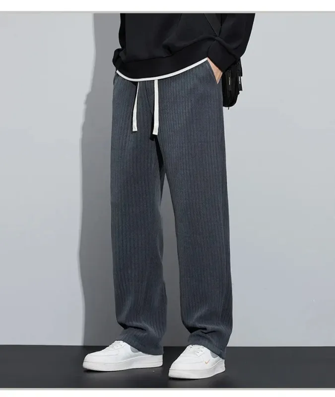 Men's Corduroy Wide Leg Joggers - Comfortable and Stylish sold by Elvoria London