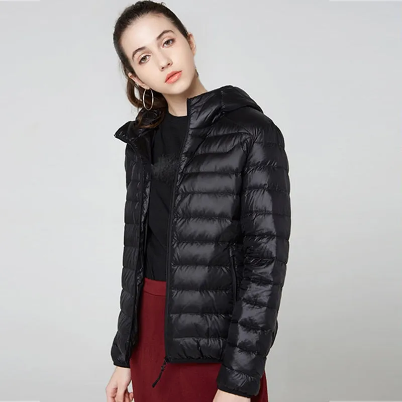 Women's Hooded Puffer Jacket - Cosy Outerwear sold by Elvoria London