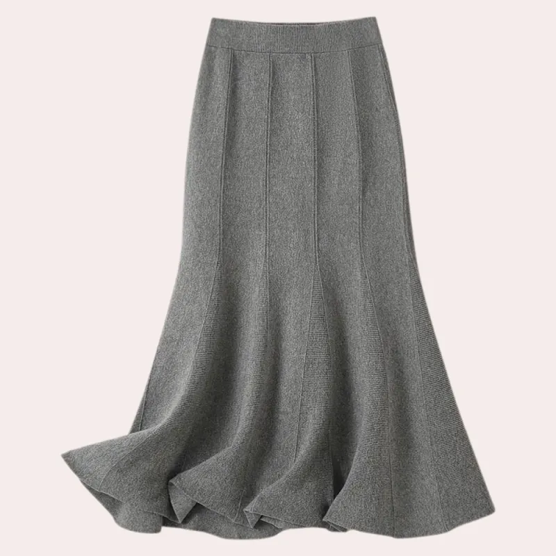 Women's Grey Pleated Maxi Skirt - Fit and Flare Style sold by Elvoria London