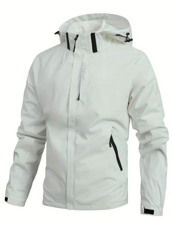 Men's Stylish Hooded Windbreaker - Comfortable Outerwear sold by Elvoria London