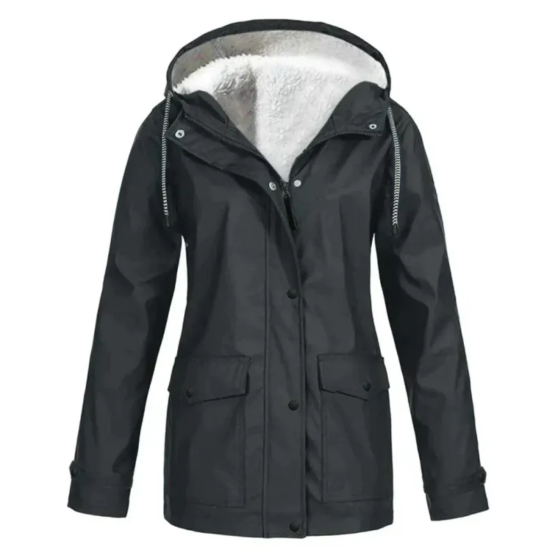 Women's Waterproof Hooded Jacket - Warm Lining Design sold by Elvoria London