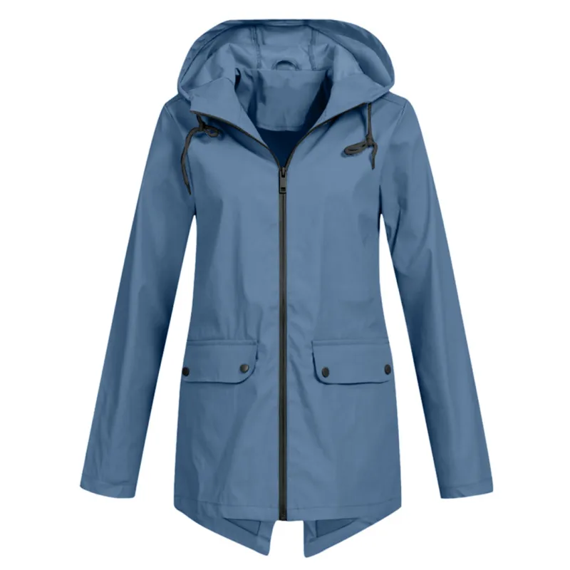 Women's Waterproof Long Jacket - Hooded & Stylish sold by Elvoria London